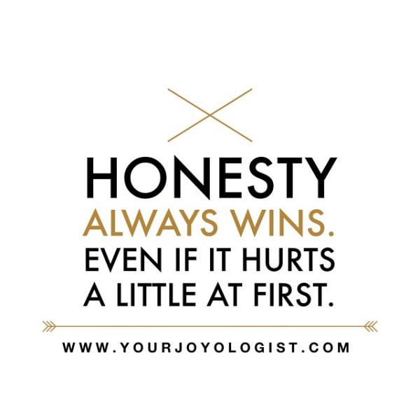 Honesty is always the best policy. -www.yourjoyologist.com